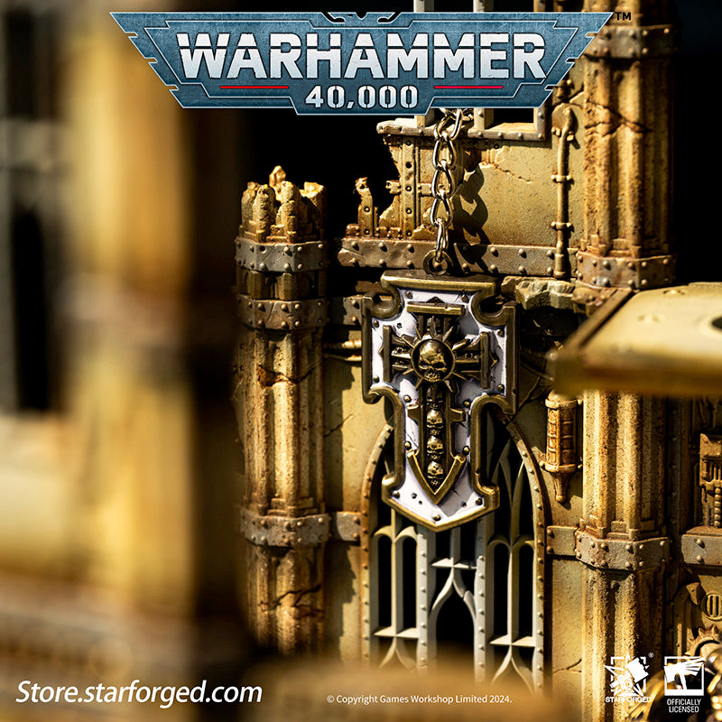 Starforged Warhammer 40K Space Marines Relic Storm Shield Keychain Game Peripheral Alloy Keychain Christmas Gifts Relic weapons are large power weapons, often resembling swords or axes, surrounded by a disruption field designed to cut through armor. Some relics, such as the Relic Storm Shield, are mounted on shields, with their disruption fields capable of withstanding even greater impacts.